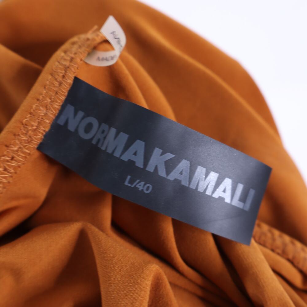 NORMA KAMALI Diana Ruched Gown Cinnamon Orange Midi Dress Women's L/40 - Picture 10 of 12